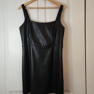 Ambercrombie & Fitch Black Faux Leather Jumper Dress Size L